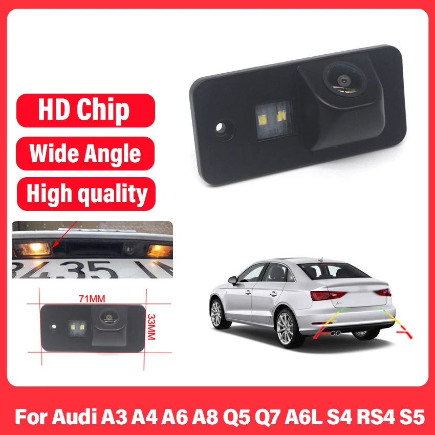 

Night Vision Reversing High-definition Waterproof Car Rear View Camera For Audi A3 A4 A6 A8 Q5 Q7 A6L S4 RS4 S5 Wide Angle