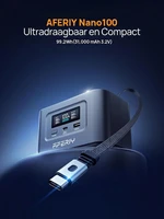 Station d'alimentation portable Aferiy Nano100, charge rapide 145W, USB-C rétractable 100W, charge solaire Lifepo4 pour les voyages et le camping 6