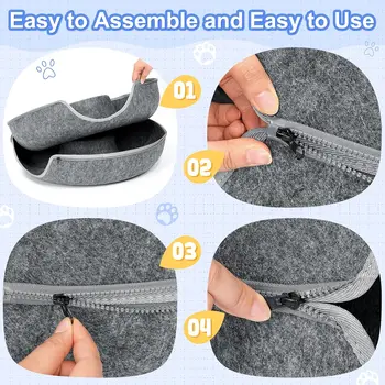 Cat Tunnel Peekaboo Cat Cave Bed for Indoor Cats Cat Donut Tunnel for Pet Cat House Cat Felt & Washable Interior Cat Play Tunnel 4