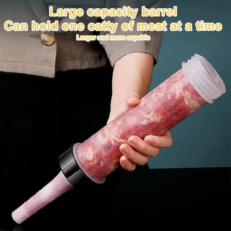 Manual Sausage Stuffing Machine 1Set Homemade Sausage Stuffer Syringe Stuffer Gadgets Manual Meat Injector Tools meat injector syringe sausage stuffing machine