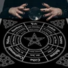 Psychedelic Starry Sky Tarot Tablecloth Altar Cloth Triple Moon Pentagrams Wheel Of The Zodiac Astrology Mandala Tarot Tapestry 3