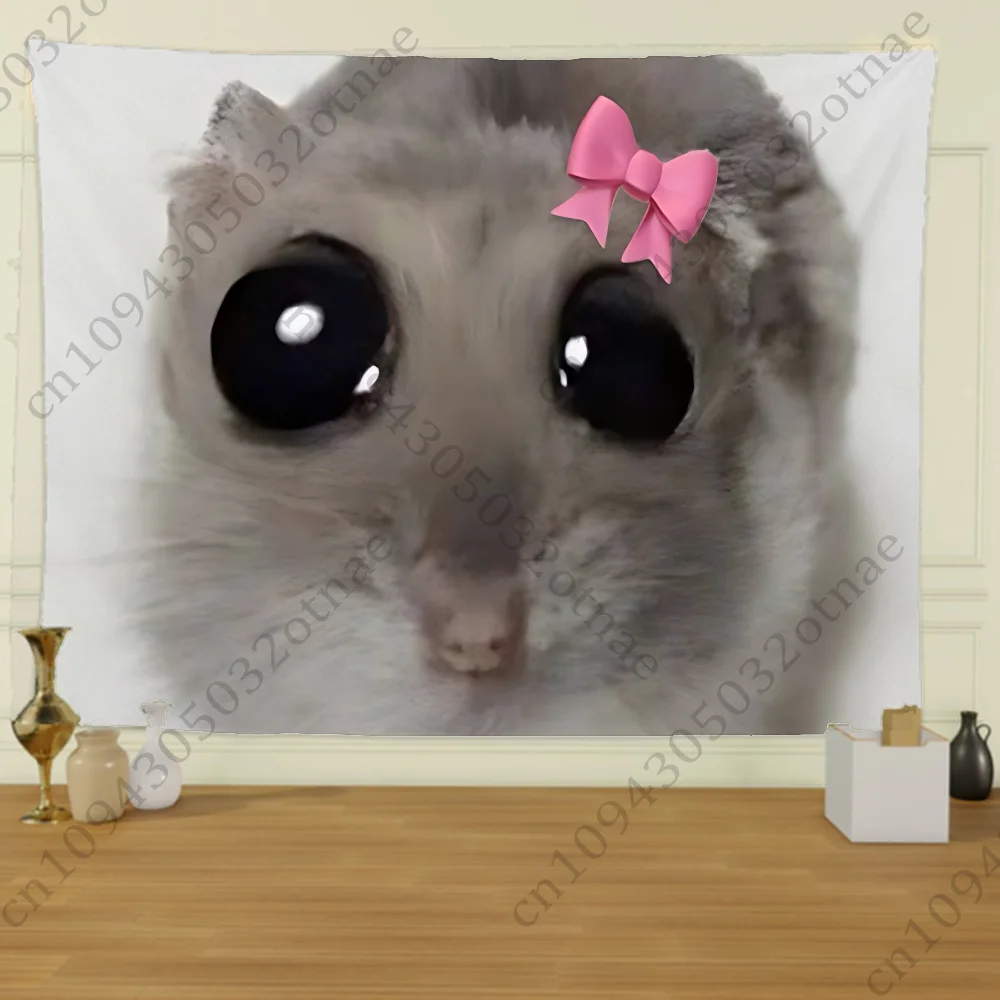Kawaii Animal Memes Flag Tapestry Creative Pattern Photo Living Room Wall Art Tapestry Decor Party Outdoor Decorate Banners