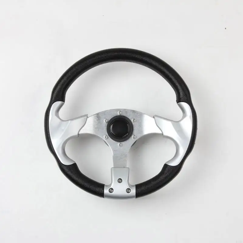 R3ME Boats Steering Wheel Pontoons Boats Accessories Replacements Aluminum Alloy 3 Spokes Steering Wheel for Yacht Speedboat