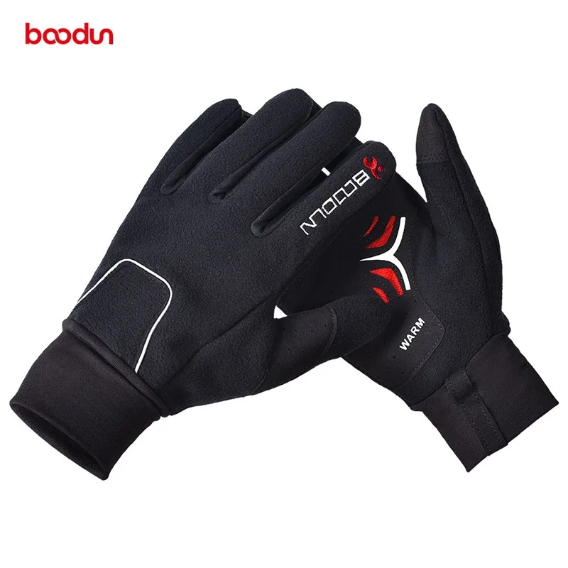 

Boodun Men's and Women's Touch Screen Reflective Riding Full Finger Thickened Bicycle Gloves