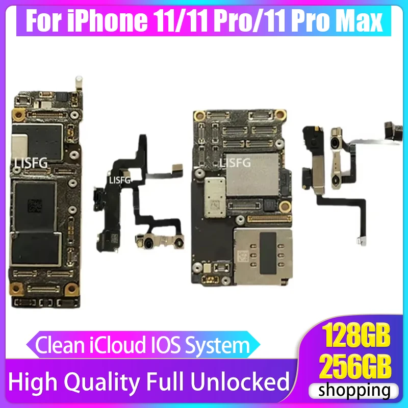 iPhone 11 Pro Max 64G 256G Motherboard Tested Face ID Clean iCloud