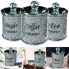 3PC Coffee Sugar Tea Storage Box Set Crystal Crushed Diamond Kitchen Storage Container Handmade Crystal Glass Coffee 2