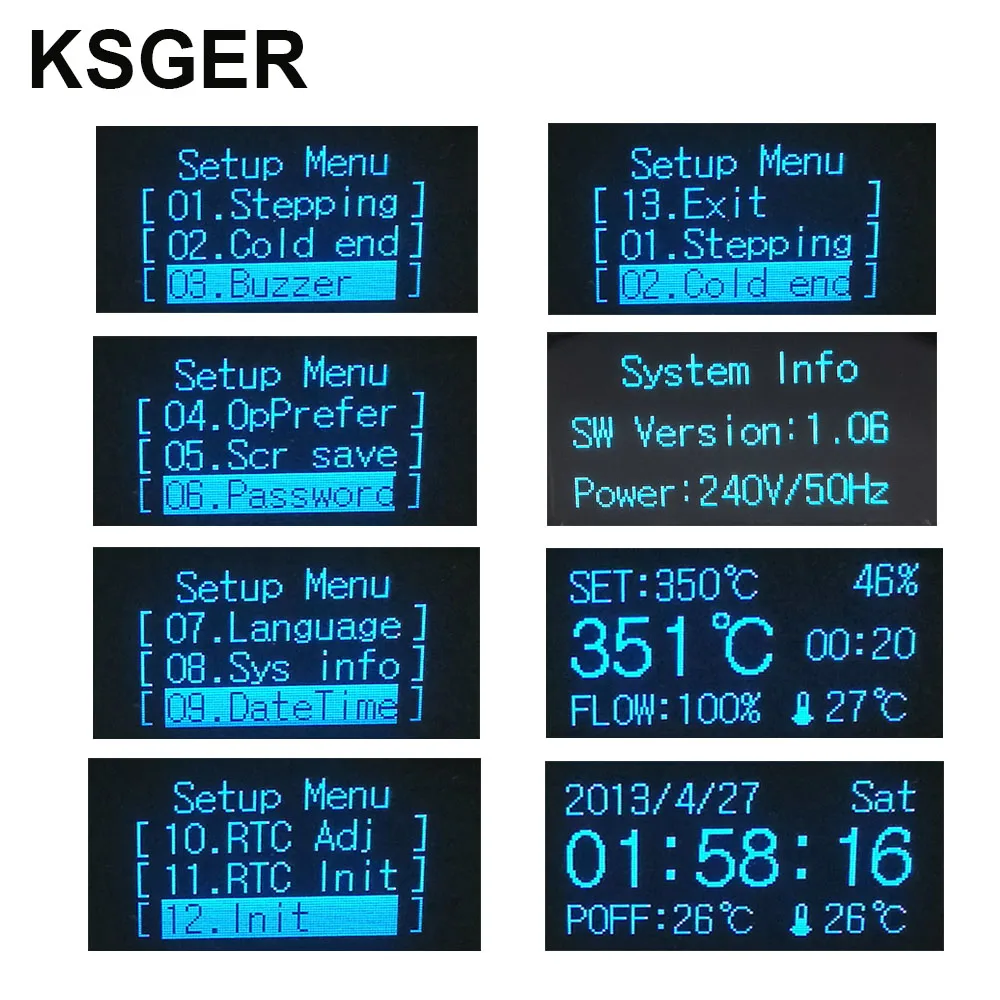 KSGER Hot Air Gun SMD Rework Station GX16-8 Solder Dryer Handle Electronic OLED T12 Nozzle Stand DIY Tools Quick Heating 700W 5