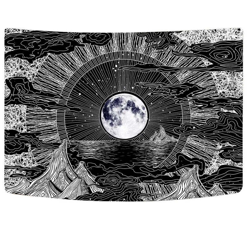 

Moon And Stars Tapestry Clouds Tapestry Black Tapestry Psychedelic Mountain Tapestry