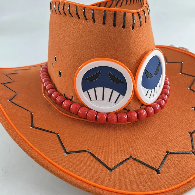 Orange Felt Cowboy Hat – One Size Fits All Western Hat For Women, Men & Kids With Matching Necklace