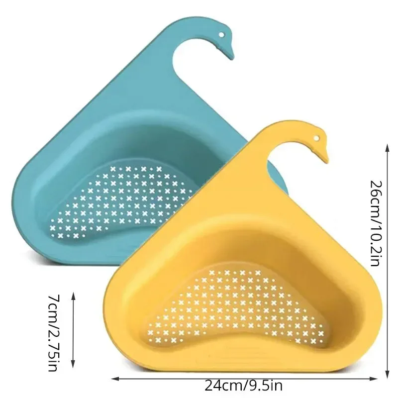 Swan Drain Basket Garbage Filter Kitchen Sink Filter Shelf Strainer Leftover Sink Hanging Rack Multifunctional Drainage Basket