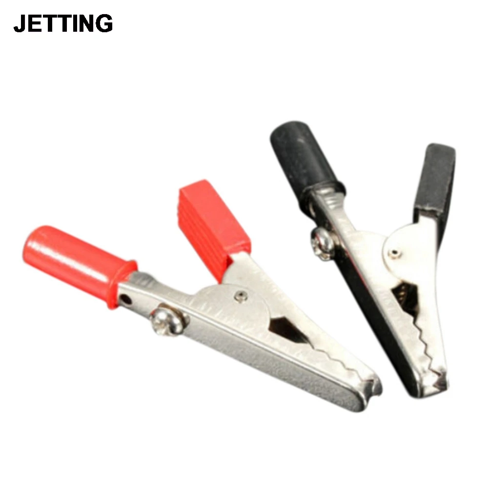 Insulated Crocodile Clips Plastic Handle Cable Lead Testing Metal Alligator Clips Clamps 55mm Length 2Pcs/lot