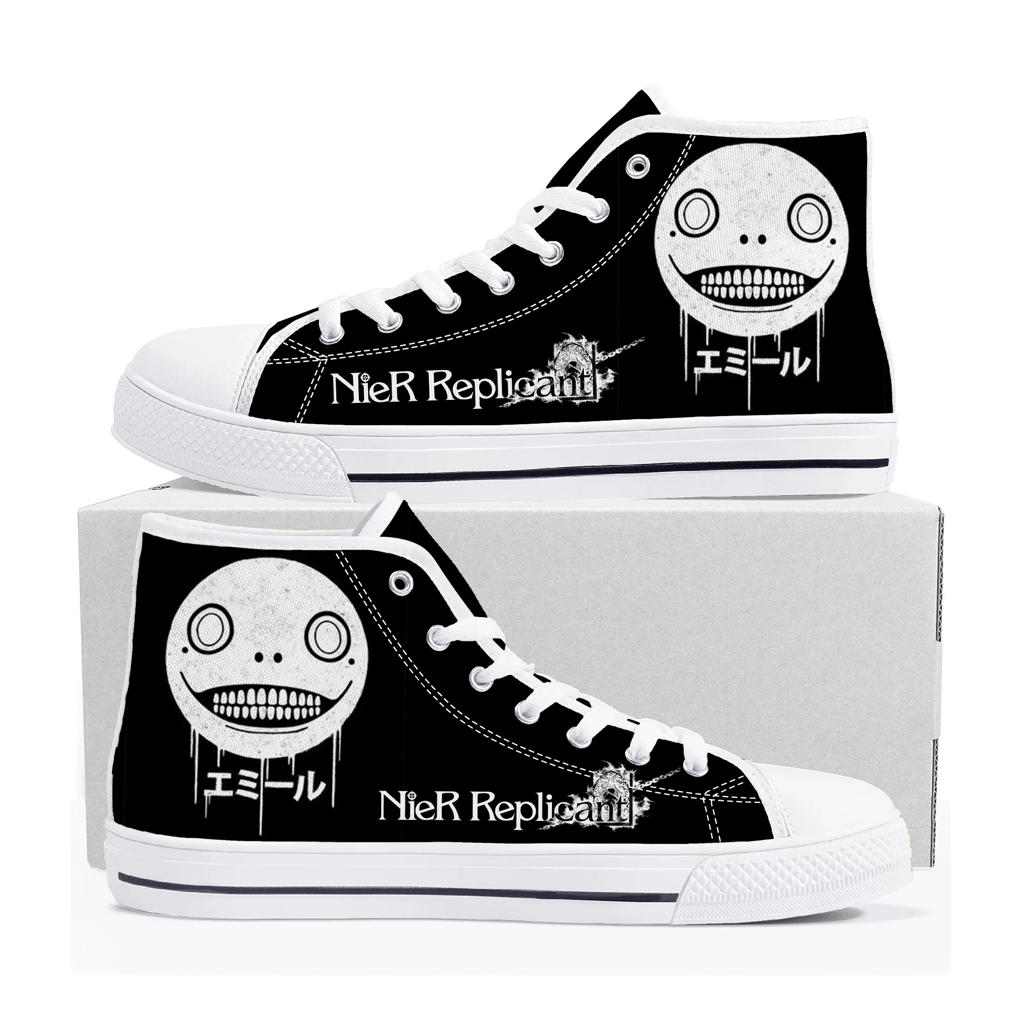 

Nier Replicant High Top Sneakers Cartoon Game Mens Womens Teenager High Quality Fashion Canvas Shoes Casual Tailor Made Sneaker