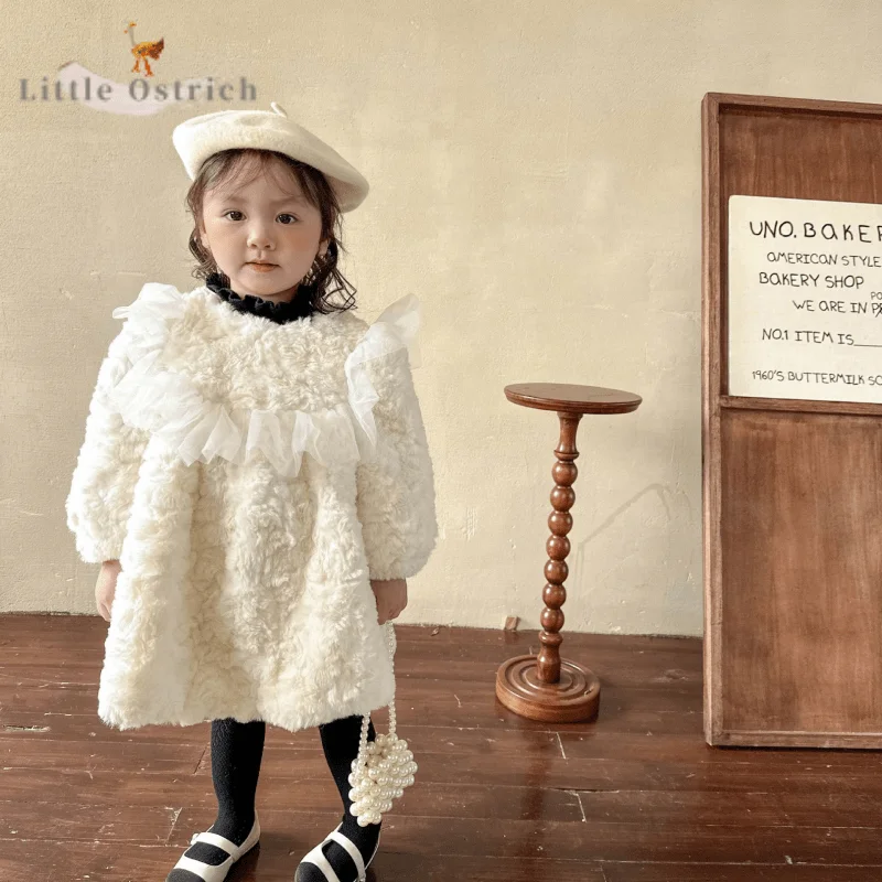

Newborn Baby Girl Fleece Princess Dress Mesh Winter Infant Toddler Long Sleeve Cotton Vestido Party Birthday Baby Clothes 9M-5Y