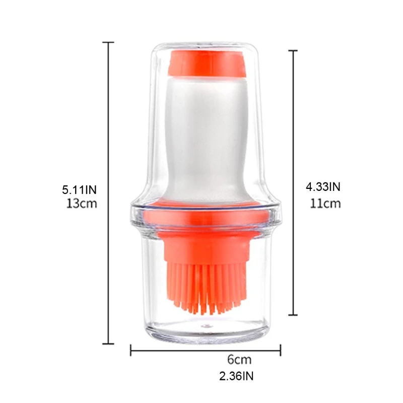 Portable Silicone Oil Brush Bottle Barbecue Brush with Protective Cover Heat Resistant Baking Tools Pastry BBQ Outdoor