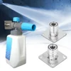 Automatic Foam Cannon Nozzle Tip Holder with 1/4 Quick Connect Foam Cannon Wall Mount Stainless Steel Pressure Washer Gun Rack 4
