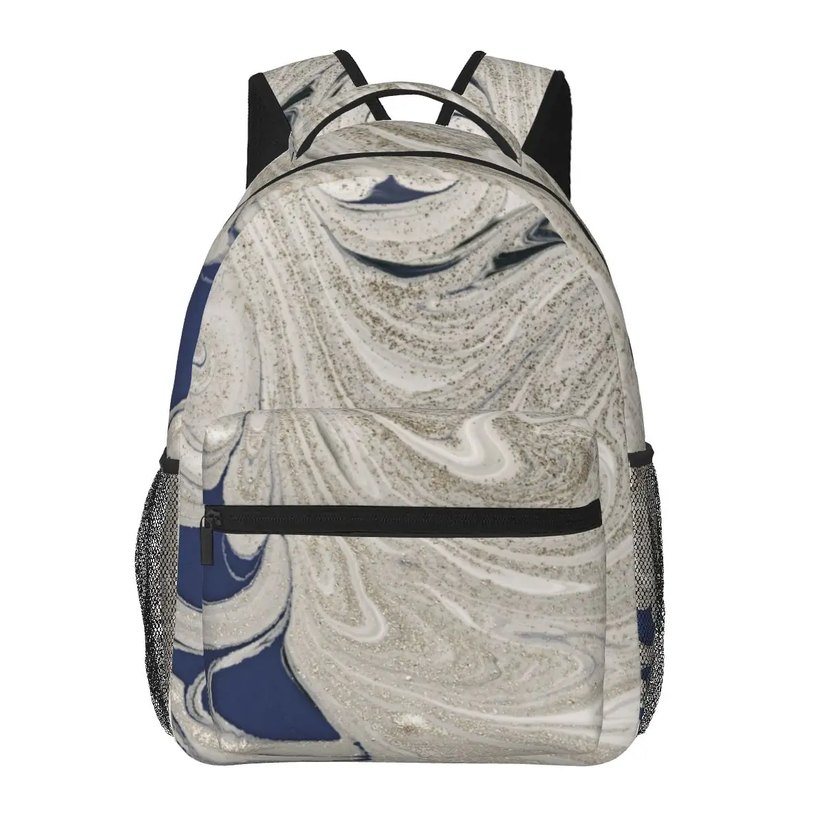 

Women Backpack Marble With Golden Powder Fashion Bag for Women Men School Bag Bookbag Mochila