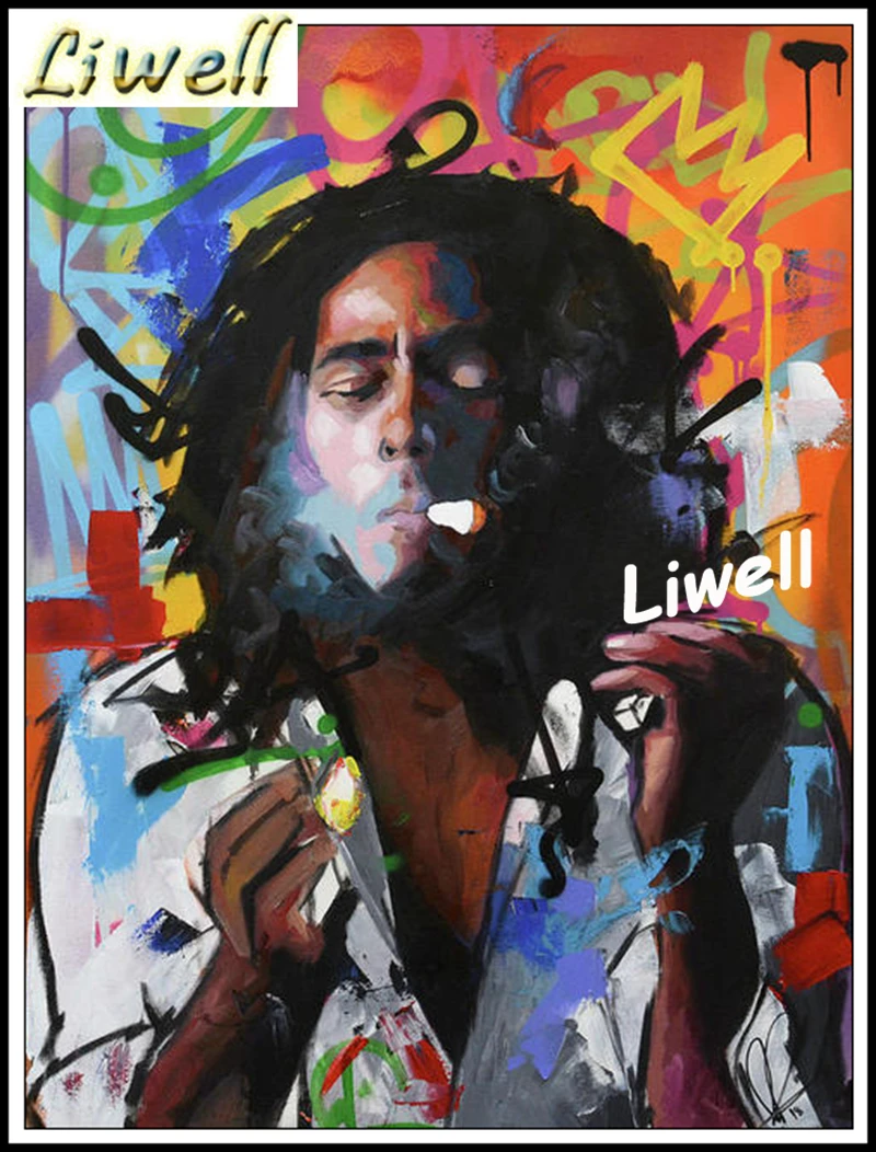 ボブマーリー　絵画 レゲエ界の神様ボブ・マーリーを描いた『ONE LOVE』。A4〜A2額縁