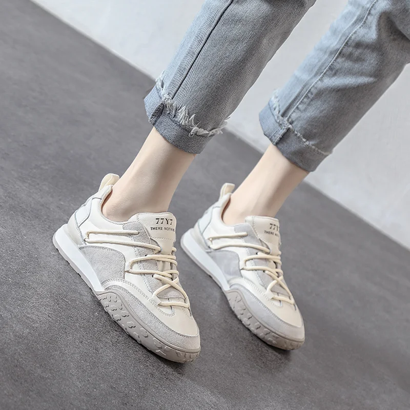 

Real Soft Leather Forrest Shoes Women's Autumn New White Shoes Soft Bottom Women's 2022 Casual Women's Shoes Sneakers Ins Trend
