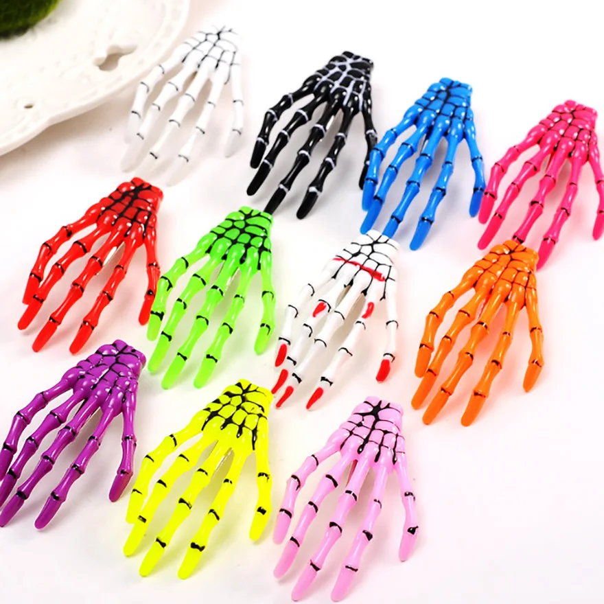 

New Arrival Skeleton Hand Bone Claw For Women Girl Fashion Hair Clips Headwear Party Cosplay Decor Decoration Skull Barrette