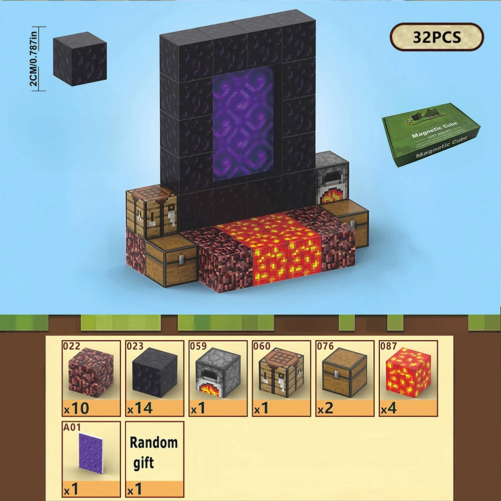 Creative Cube Magnetic Building Blocks for Kids Ages 4-8 DIY Toys For Children Magnetic Word Toy Kids Birthday Christmas Gift