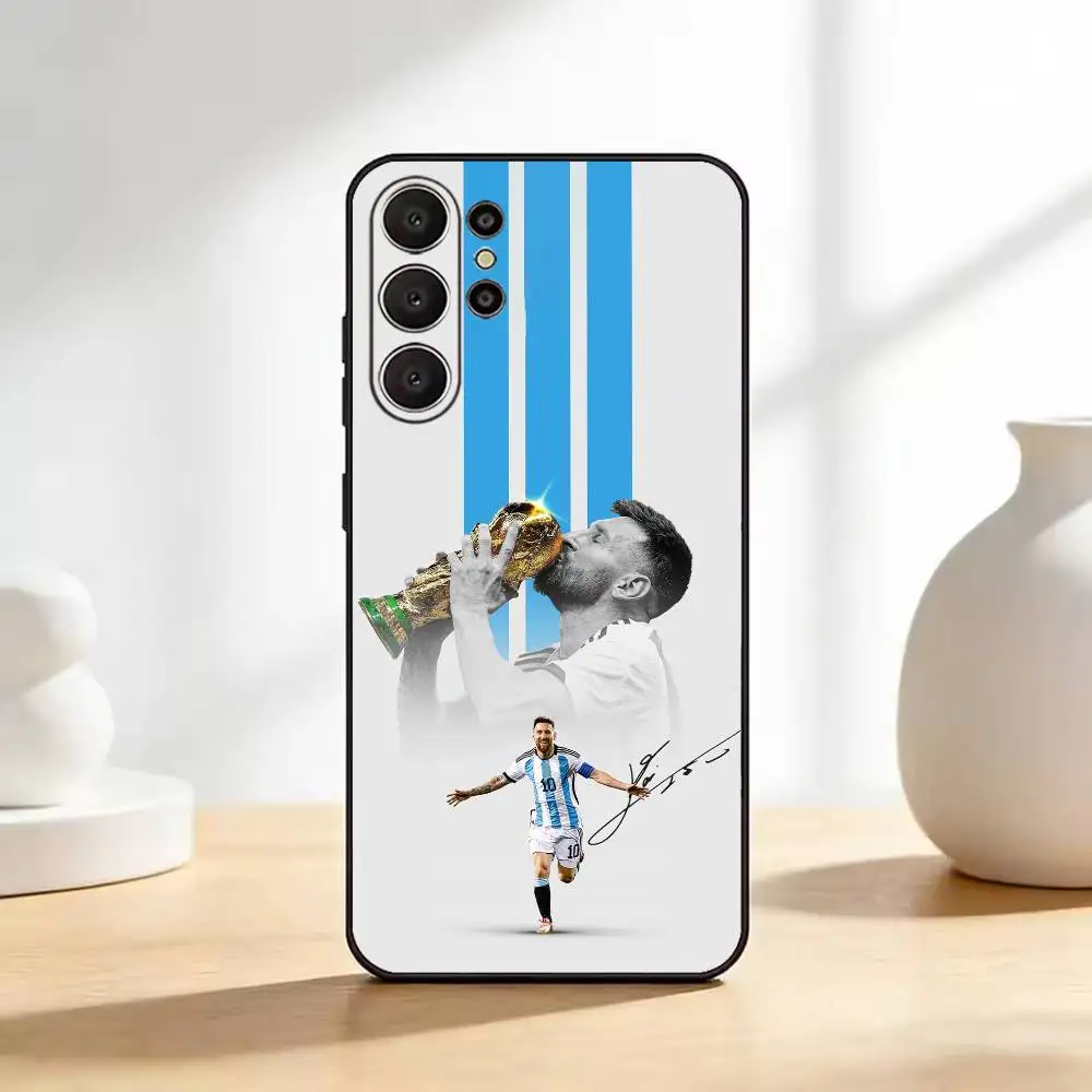 Black Soft Silicone Phone Case Featuring Football Star Lionel Messi