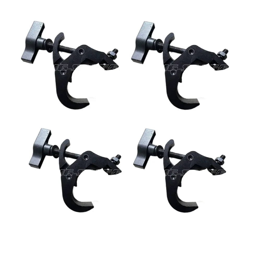 4 Pz/Lotto Stage Light Fold Hook Stage Lighting Clamp Alluminio Acciaio Truss Fascio Pieghevole Ganci Luce Neri