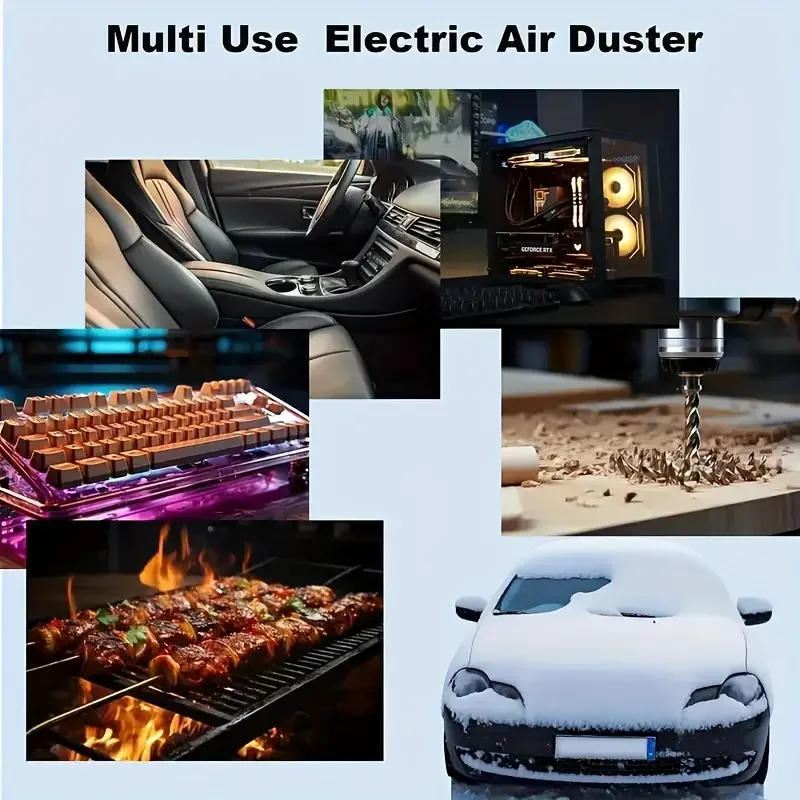Electric Air Duster, 3 Gear Adjustable Mini Jet Blower Adjustable Electric Duster Rechargeable Air Blower for Computer Keyboard