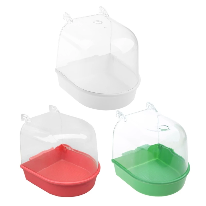 

Bird Bathing Tub with Clear Top for Cage Hanging Detachable Bottom New Dropship