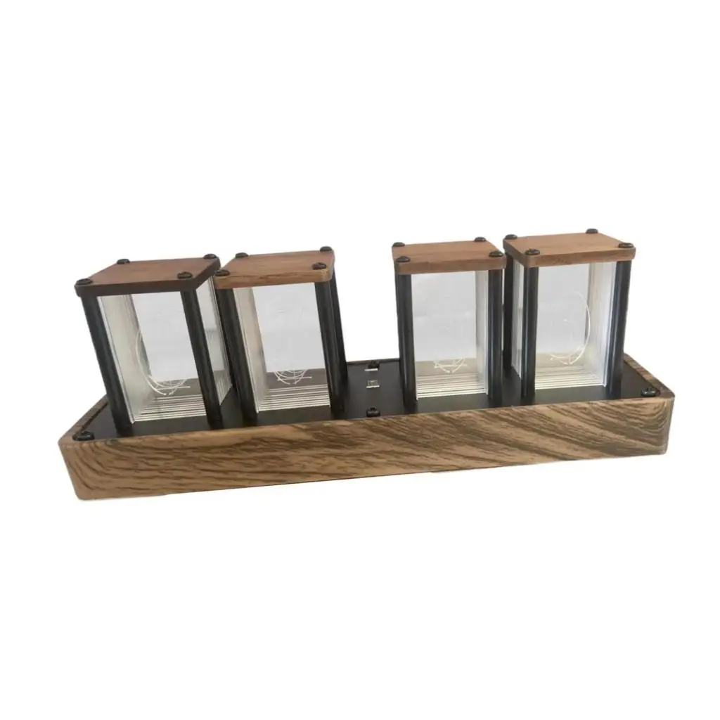 Colorful Nixie Tube Clock LED Desk Clock Vintage Glow Tube Gift Color Changing