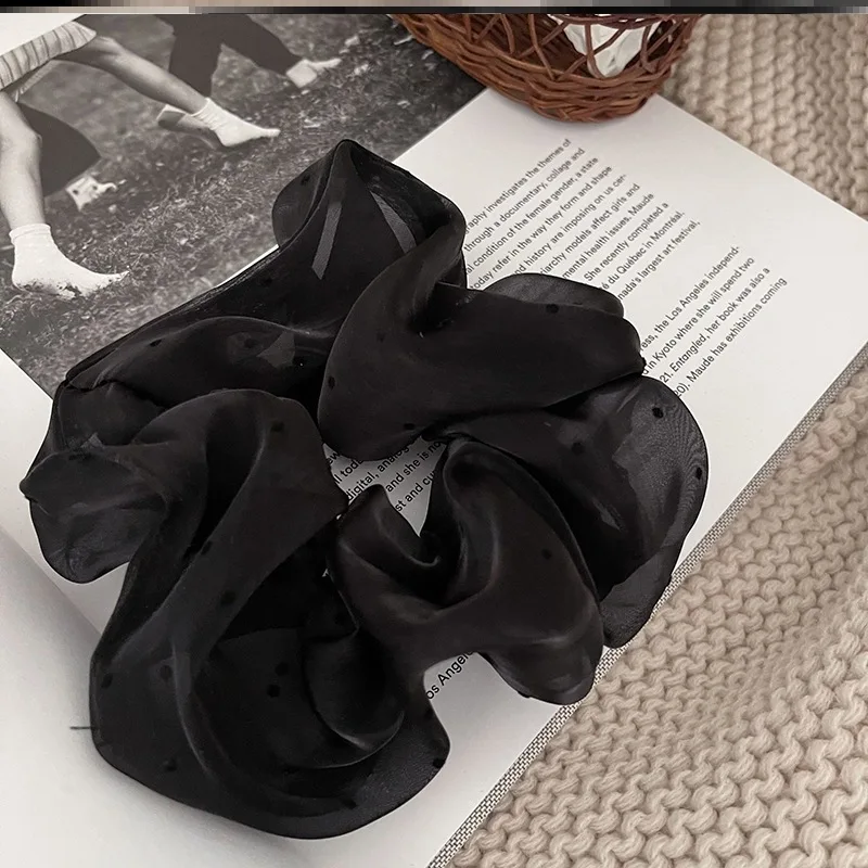 Ruoshui Woman Polka Dots Lace Scrunchies Girls Rubber Band Lady Hair Accessories Hair Ties Ponytail Holders Ornaments