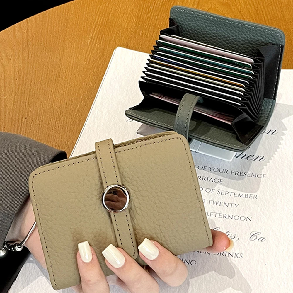 Envelope Leather Wallet for Women Slim Designer Trifold Lady Credit Card  Holders