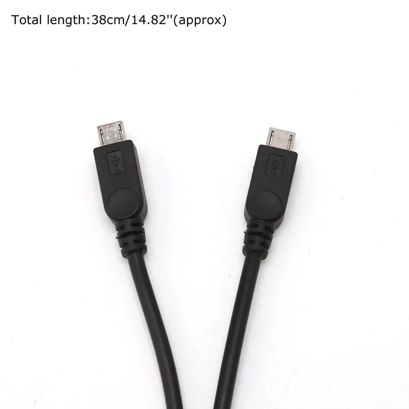 Cavo Adattatore USB Micro USB Doppio Maschio – Splitter 38 Cm Per Caricare Due Dispositivi – Nero