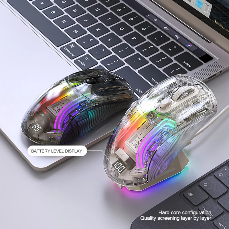 

С магнитной зарядной док-станцией Attack Shark X2 PRO, RGB лампа, беспроводная мышь, три режима, 5-е передаточное разрешение, цифровой экран, 3212 датчик, BT5.0