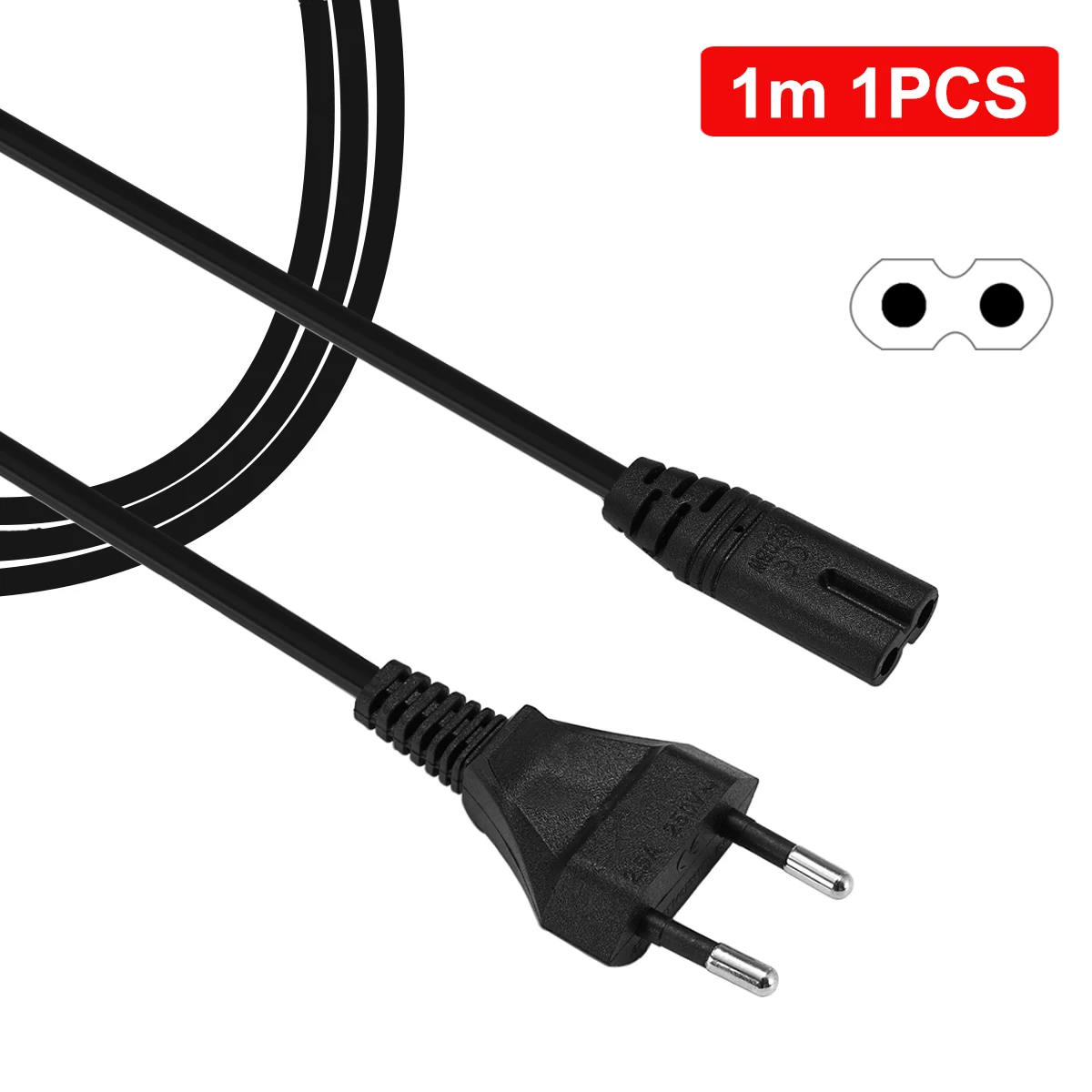 Cavo Di Prolunga Di Alimentazione 2Pin 1M Cavo Ca Per Notebook Ue Spina Di Alimentazione Iec C7 Per Altoparlante Radio Tcl Apple Lg Notebook Sony Ps