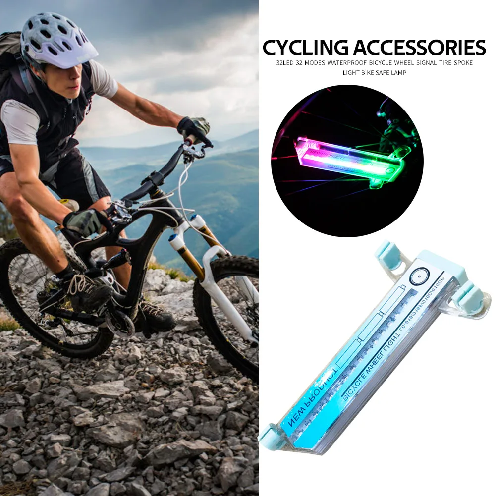 2pcs 32LED Road Bike Warning Light Tyre Reflector Bicycle Double-Side Wheel Lamp