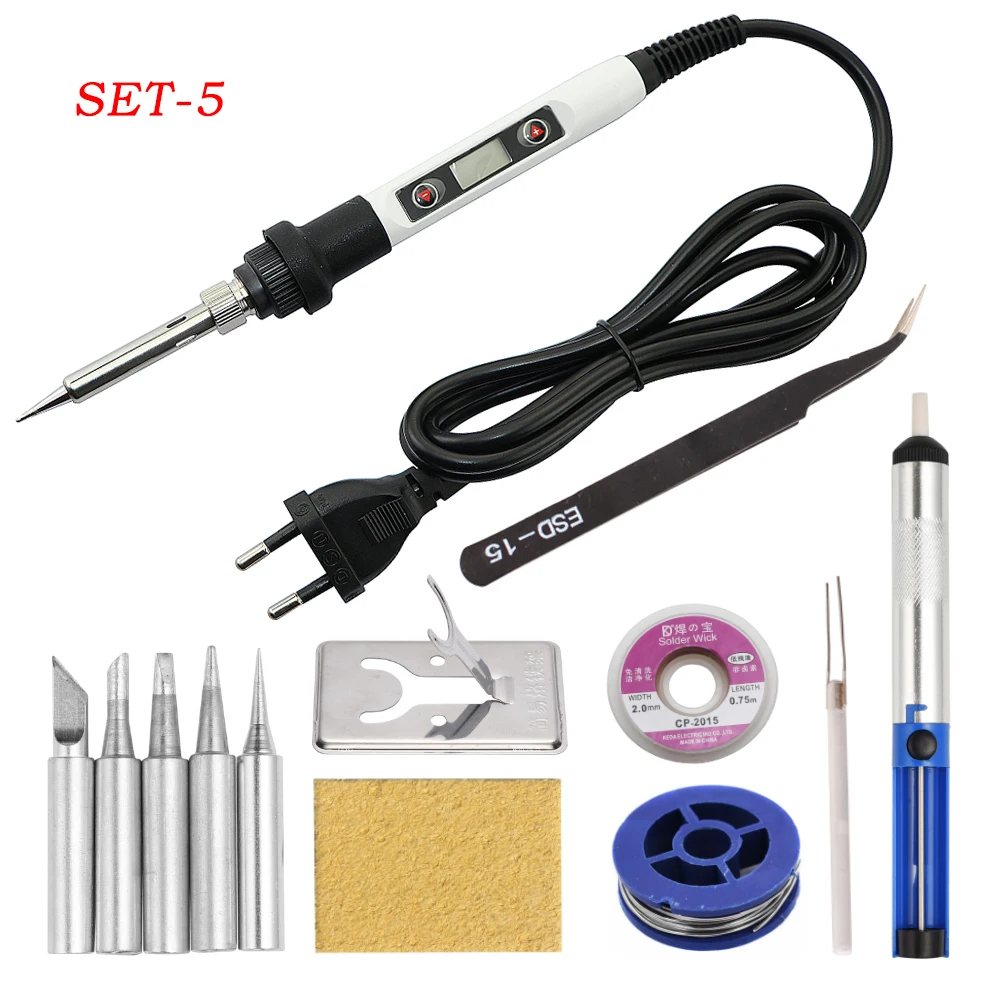 inverter arc welder LCD Digital Display 80W Soldering Iron Adjustable Temperature Electric Solder Iron Welding Rework Station Repair Tools Kit Set hot air station