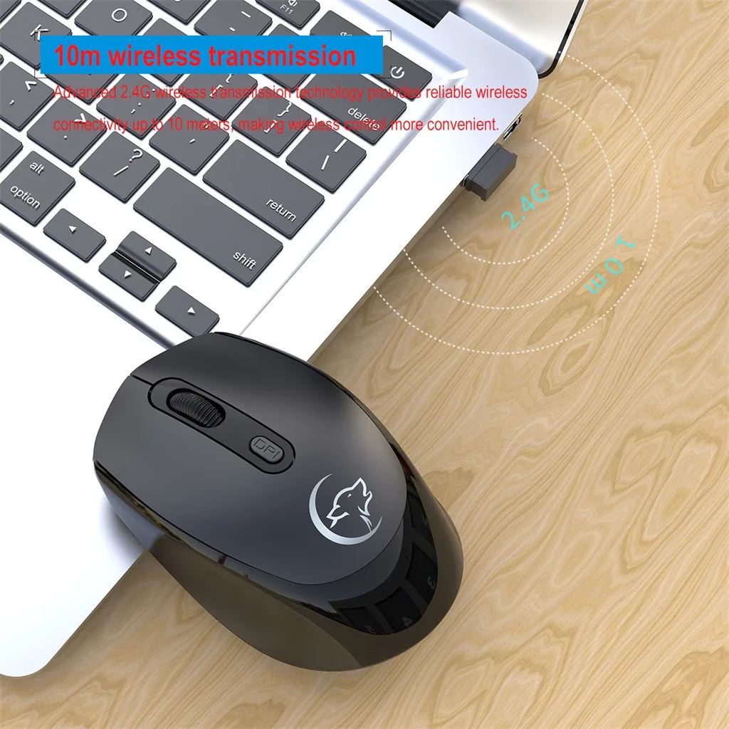 Rechargeable 2.4g Wireless Mouse Metal Noiseless Silent Click Optical Mouse 5 Million Times Ergonomic Design For Windows Os silent computer mouse