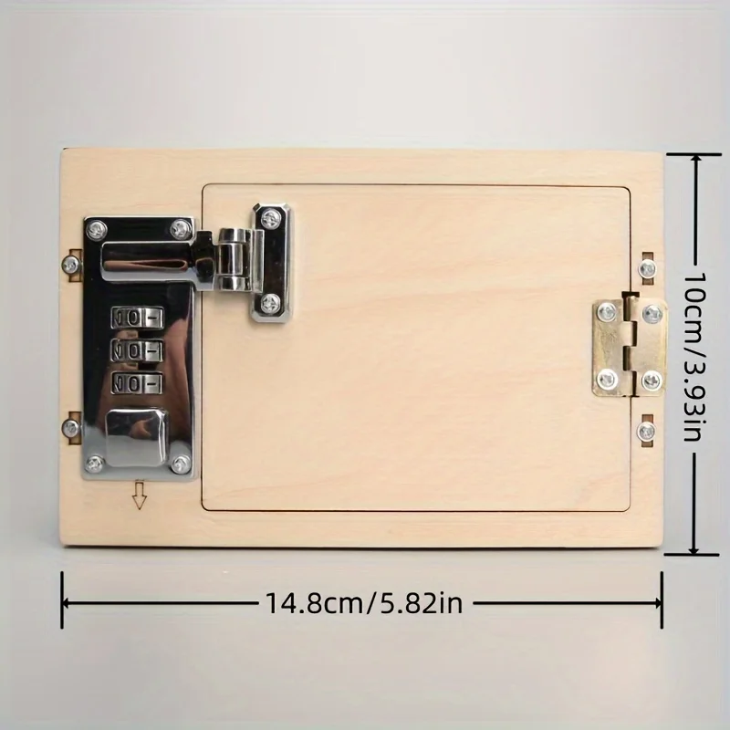 DIY Wooden Mechanical Combination Lock Box Kit Science Model Uncharged Natural Wood ConstructionNo Battery Required 3