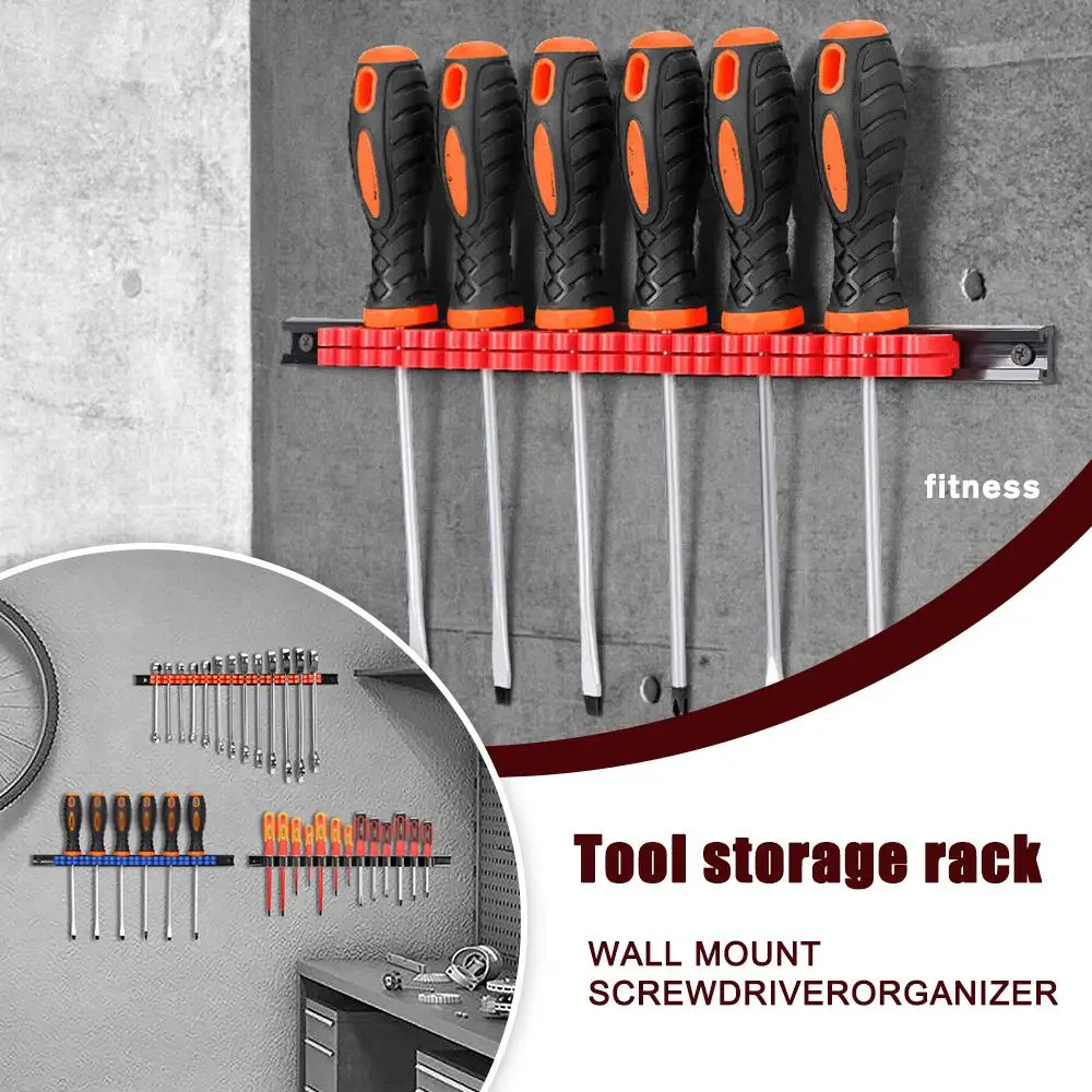 Schroevendraaier Organizer Organizer Handgereedschap Houder Plastic Rail Sleutel Hanger Met Clips Opbergrek Voor Mes Sleutel