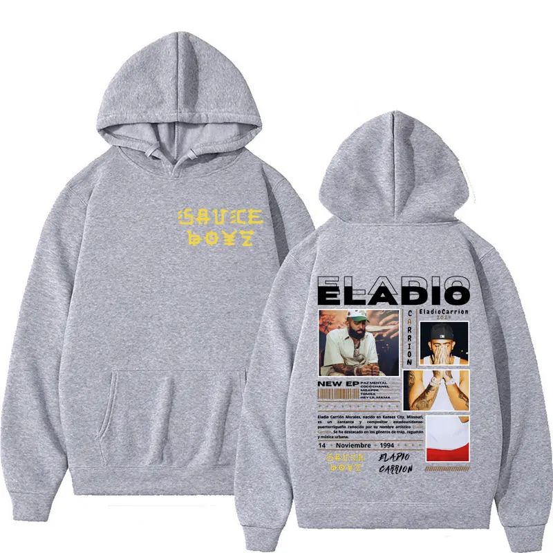 Rapper Eladio Carrion Graphic Printed Hoodie Men Women Fashion Hip Hop Trending Sweatshirt Pullovers High Quality Casual Hoodies 4