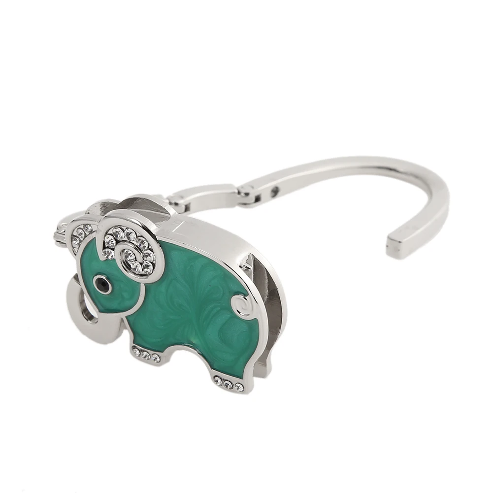 Zinc Alloy Table Hooks Elephant Shape Foldable Bag Hook Hanger Handbag Holder