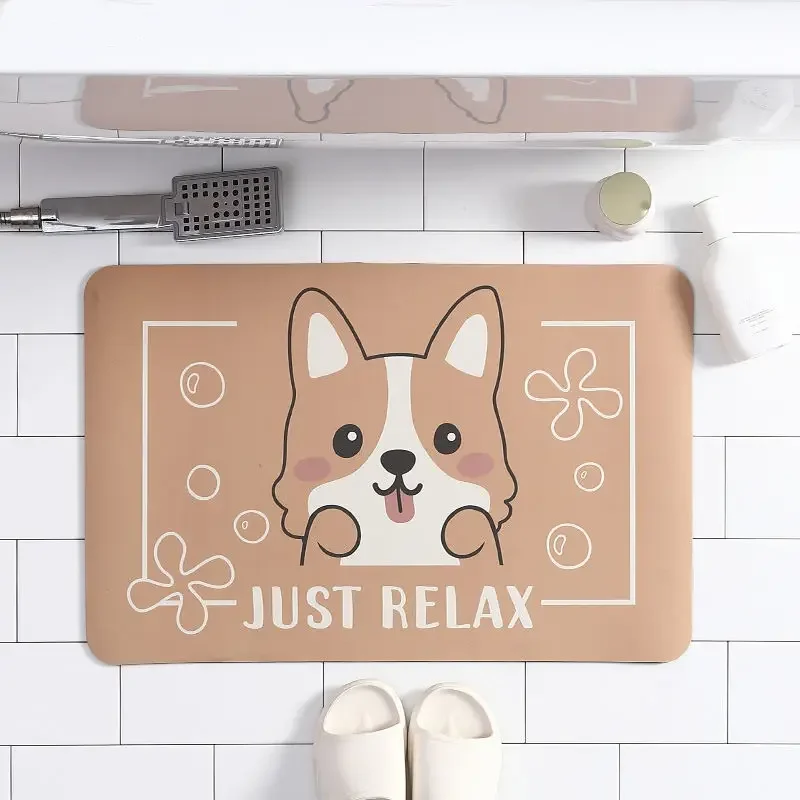 

Cute little animal cartoon drainage mat, quick drying doormat rug