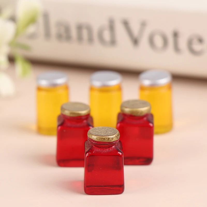 3pcs 1/12 Doll House Simulation Jam Bottle Honey Pot Mini Home Kitchen Toy Accessories