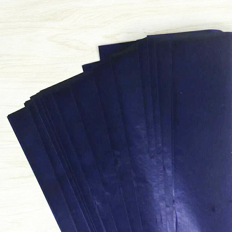 50PCS 48K Carbon Paper Blue Double-sided Thin Carbon Paper for Accounting and Finance Transfer Tracing Papers for Drawing transfer carbon paper