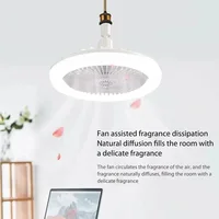 2 In 1 Ceiling Fan Lamps 3 Speeds Adjustable E27 Base Infinitely Dimmable for Living Room Bedroom Study LED Decorative Light 2