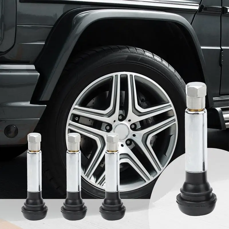 

Tubeless Tire Valve Stem Tire Valve Stems Short Rod Dust Cap Cover Vehicle 4Pcs Base Universal Rubber Wheels For Car Accessories