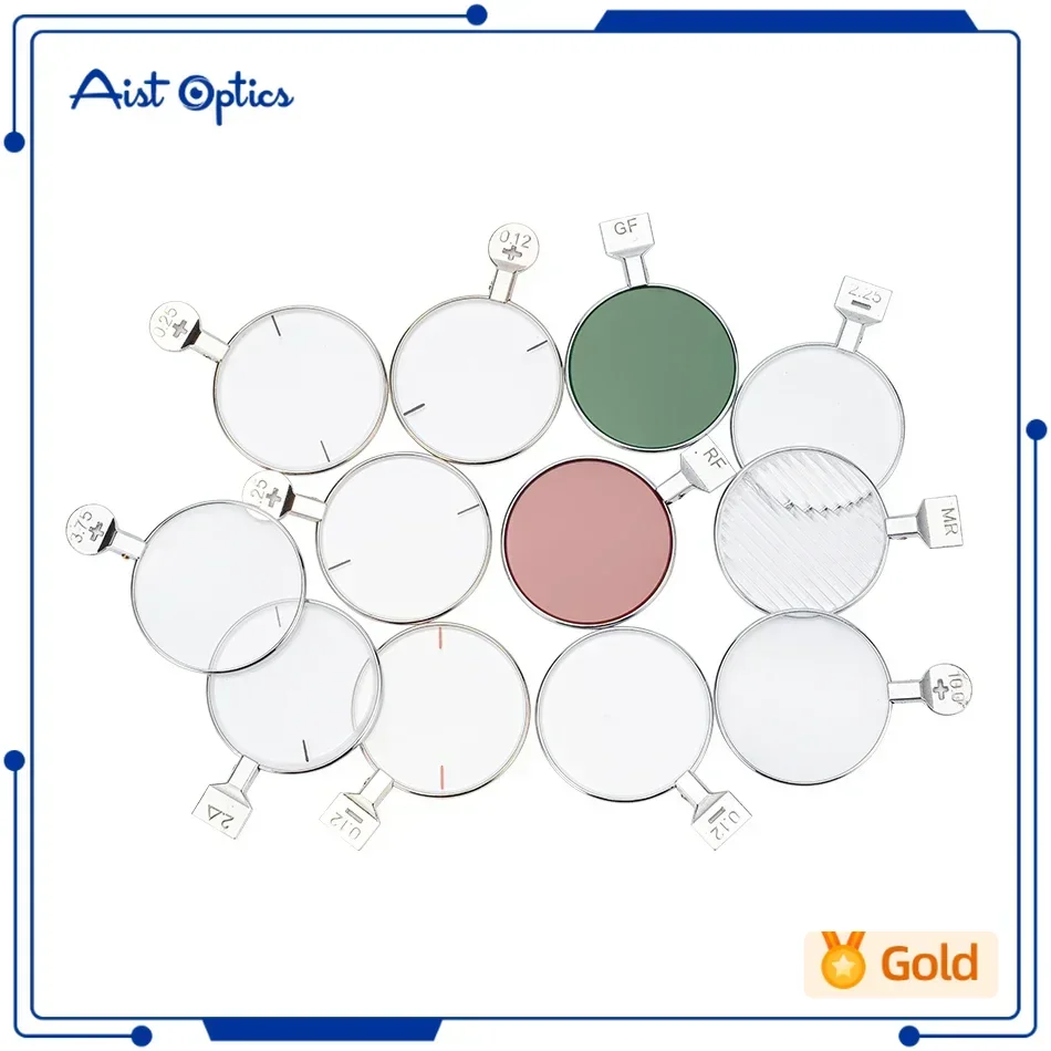 Optical Ophthalmic Lens &plusmn;0.12D~&plusmn;4.00D Trial lens for trial set Metal rim DIA 38mm 1pc