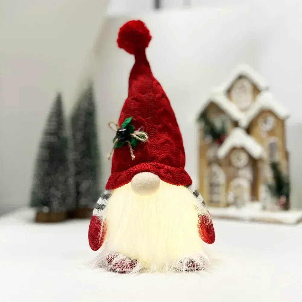 Christmas Doll Gift Ornament Christmas High end Lantern Dwarf Knitted Hat Rudolf Doll Ornament santa gnome christmas decorations santa claus doll