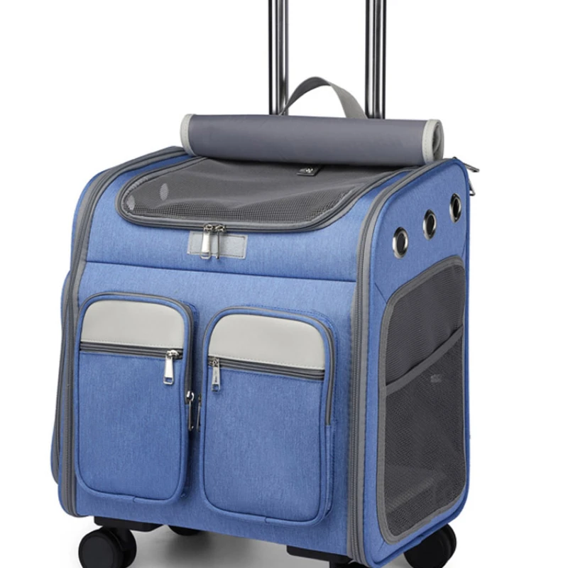 Maleta para perros, dos gatos y cachorros, mochila grande transpirable portátil
