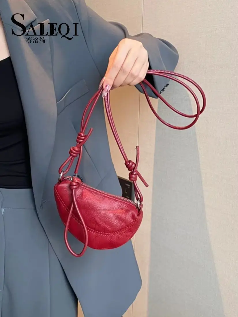 Elegant Genuine Leather Women's Crossbody Bag - Luxury Designer Fashion Mini Purse